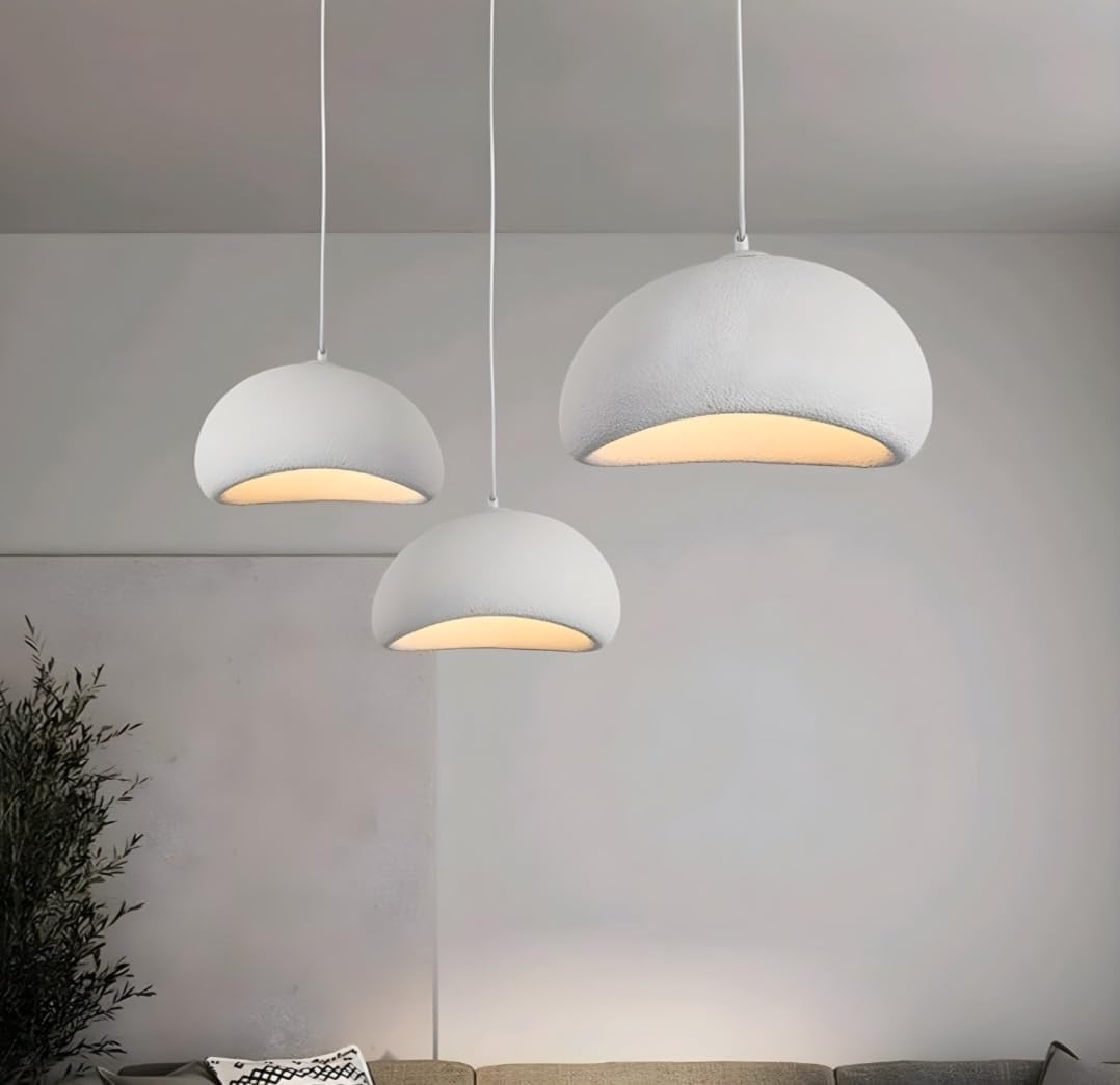 Creative Japanese Modern Wabi-Sabi Style pendant,Simple Light With Classic Lamp,Hight Adjustable Hanging Lamp,Badroom,Kitchen,living Room.(3 Pieces 1 Set) Size 30cm 40cm 50cm with E27 bulb.