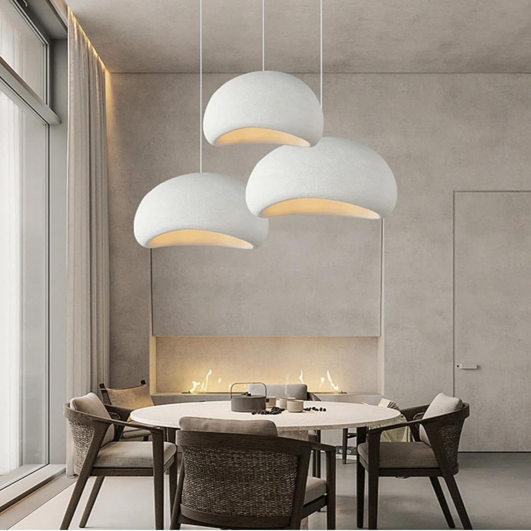Creative Japanese Modern Wabi-Sabi Style pendant,Simple Light With Classic Lamp,Hight Adjustable Hanging Lamp,Badroom,Kitchen,living Room.(3 Pieces 1 Set) Size 30cm 40cm 50cm with E27 bulb.