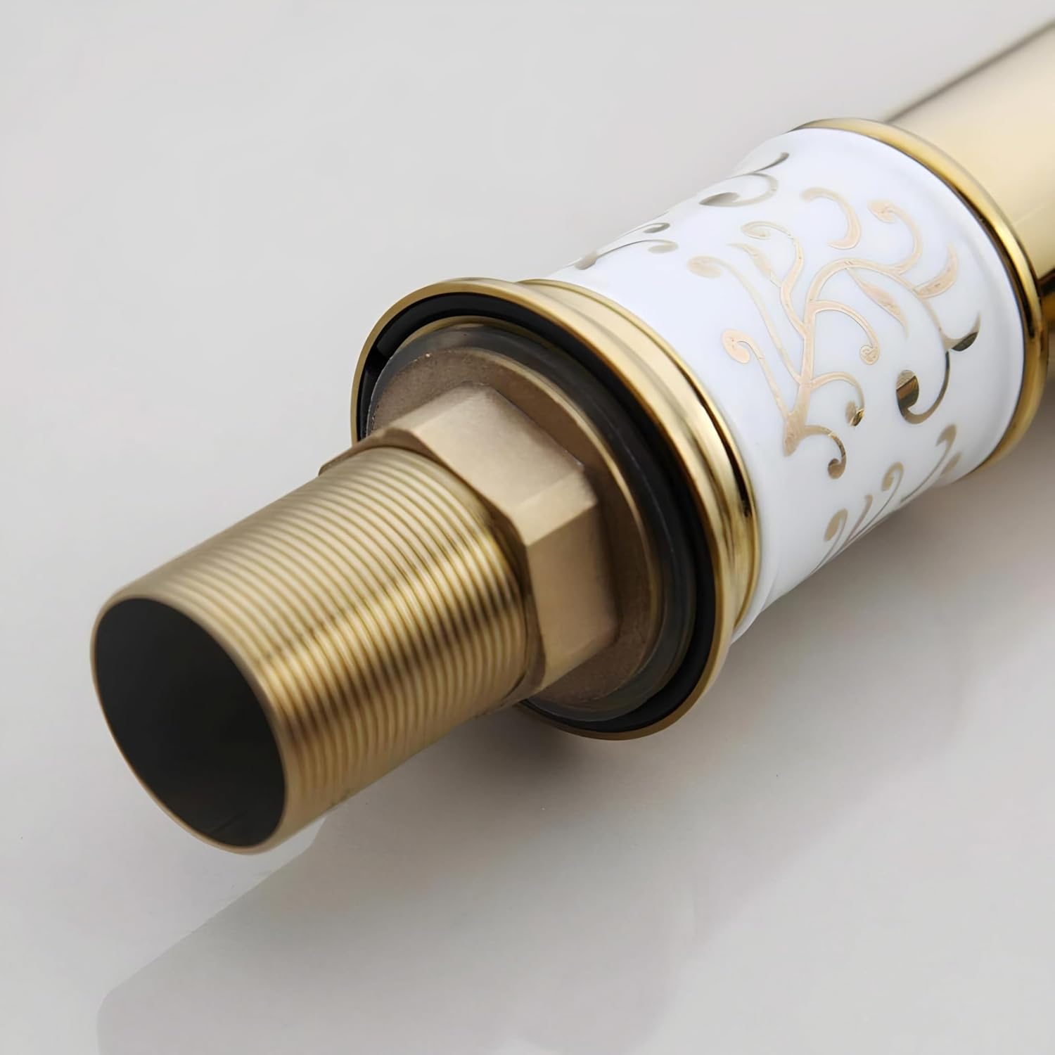 Luxury Golden Brass Bathroom Sink Basin Vessel Tap Mixer Faucet, Deck Mount, Single Handle