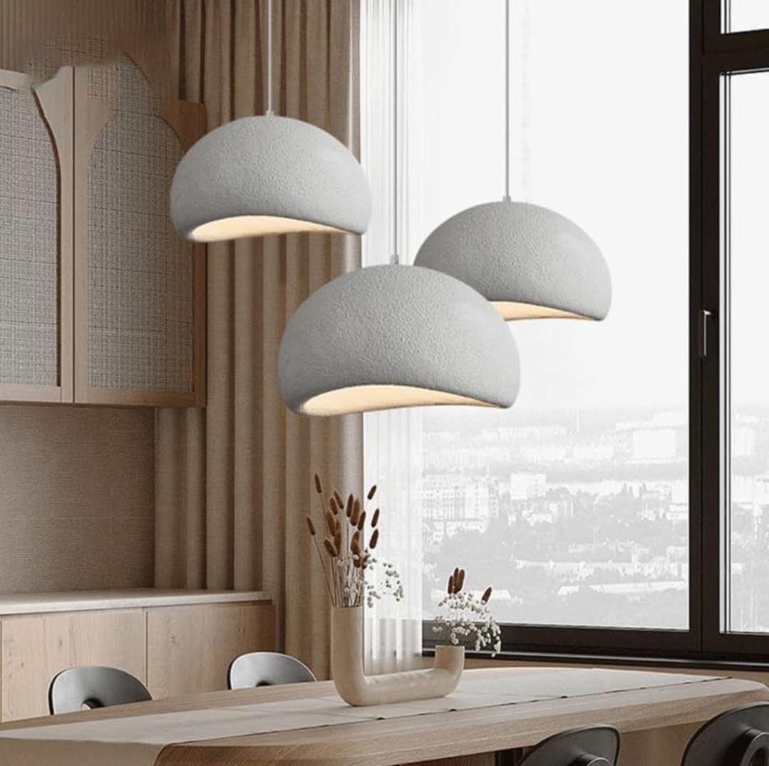Creative Japanese Modern Wabi-Sabi Style pendant,Simple Light With Classic Lamp,Hight Adjustable Hanging Lamp,Badroom,Kitchen,living Room.(3 Pieces 1 Set) Size 30cm 40cm 50cm with E27 bulb.