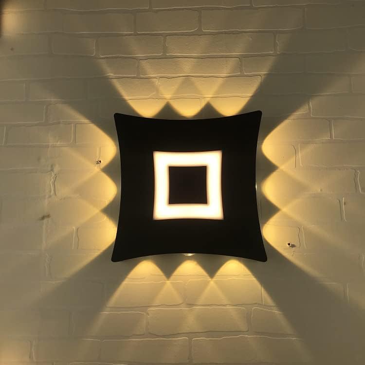 Modern LED Wall Light, Square Design, Decorative Wall Lamp with Unique Light Patterns, Ideal for