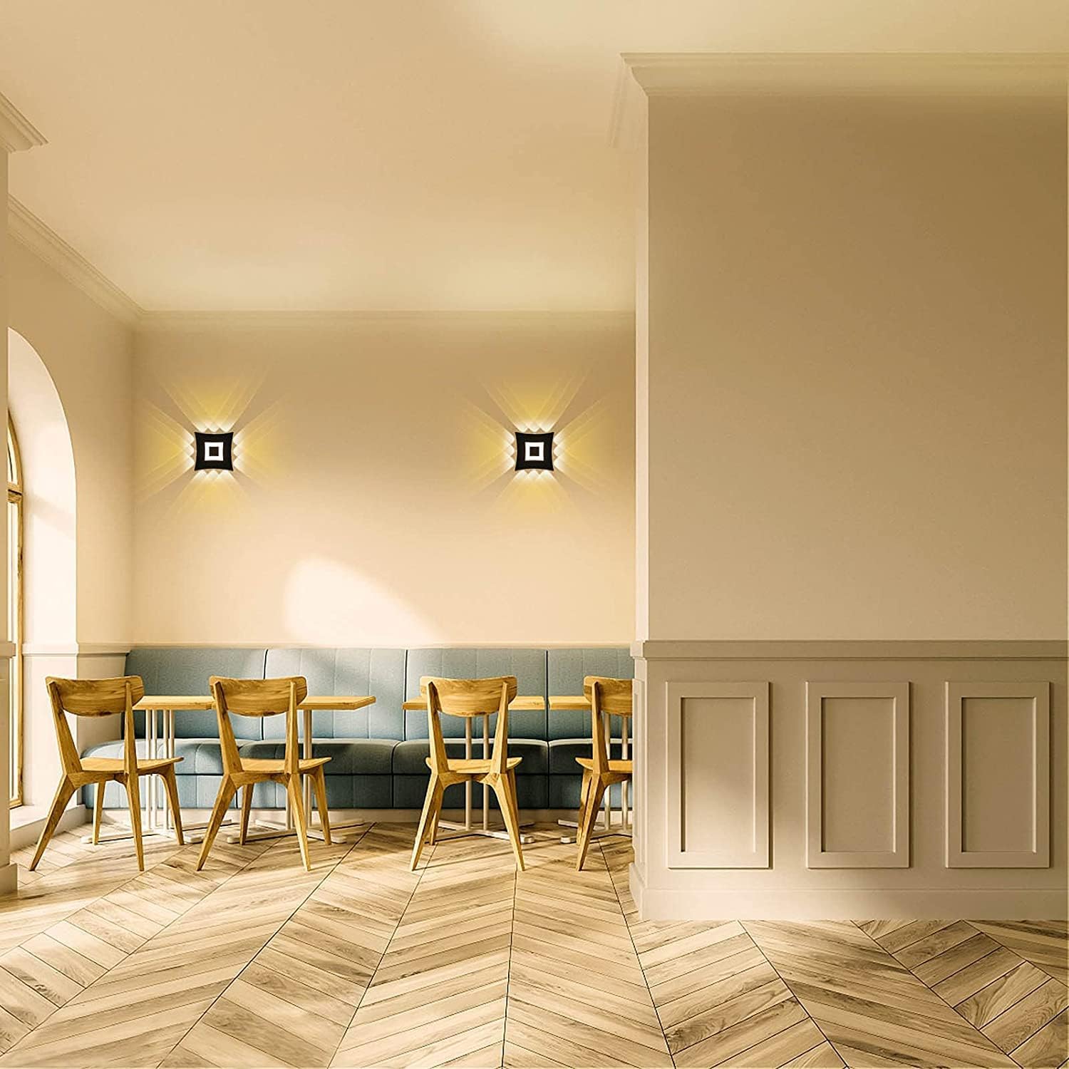Modern LED Wall Light, Square Design, Decorative Wall Lamp with Unique Light Patterns, Ideal for