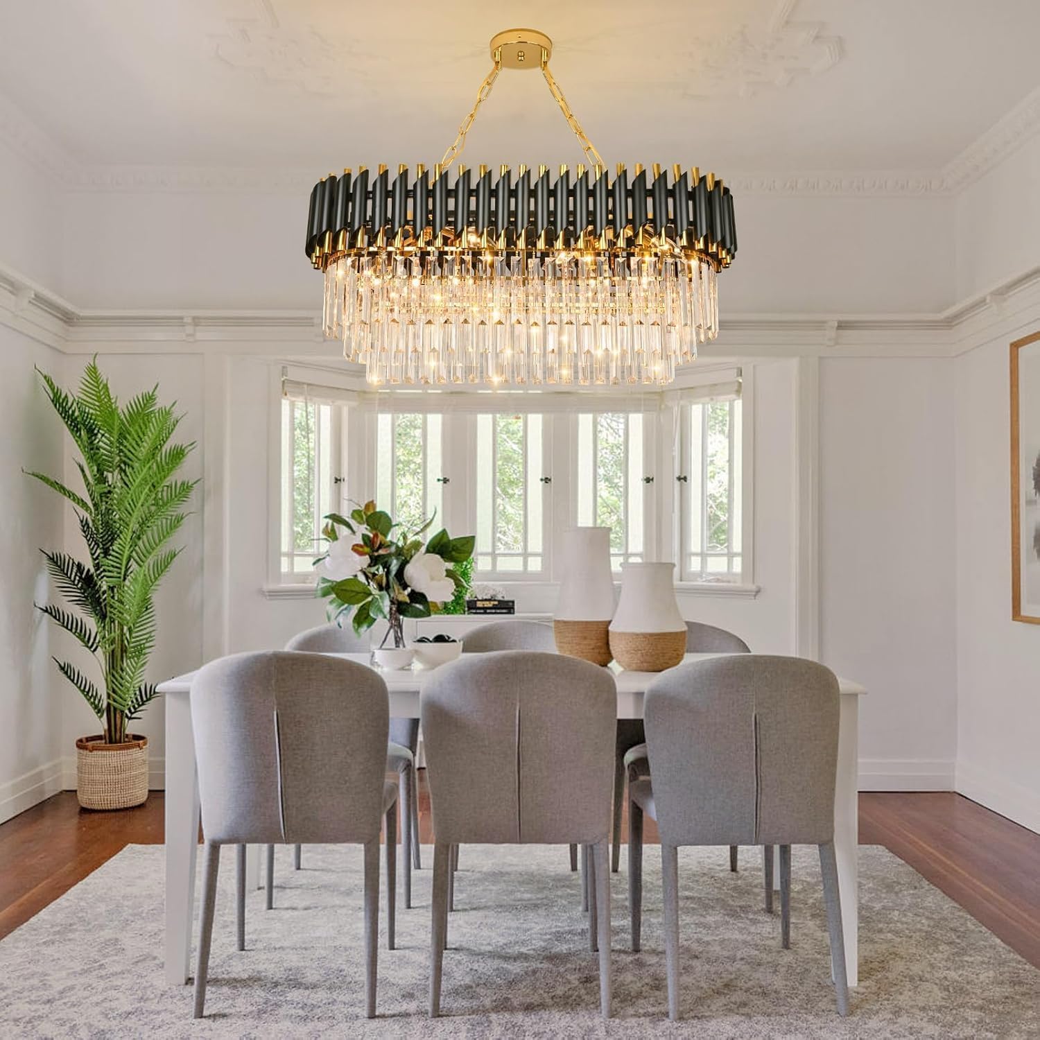 Rectangular Flush Mount Ceiling Light for Dining Room, Living Room, Foyer (L80cm x W30cm)