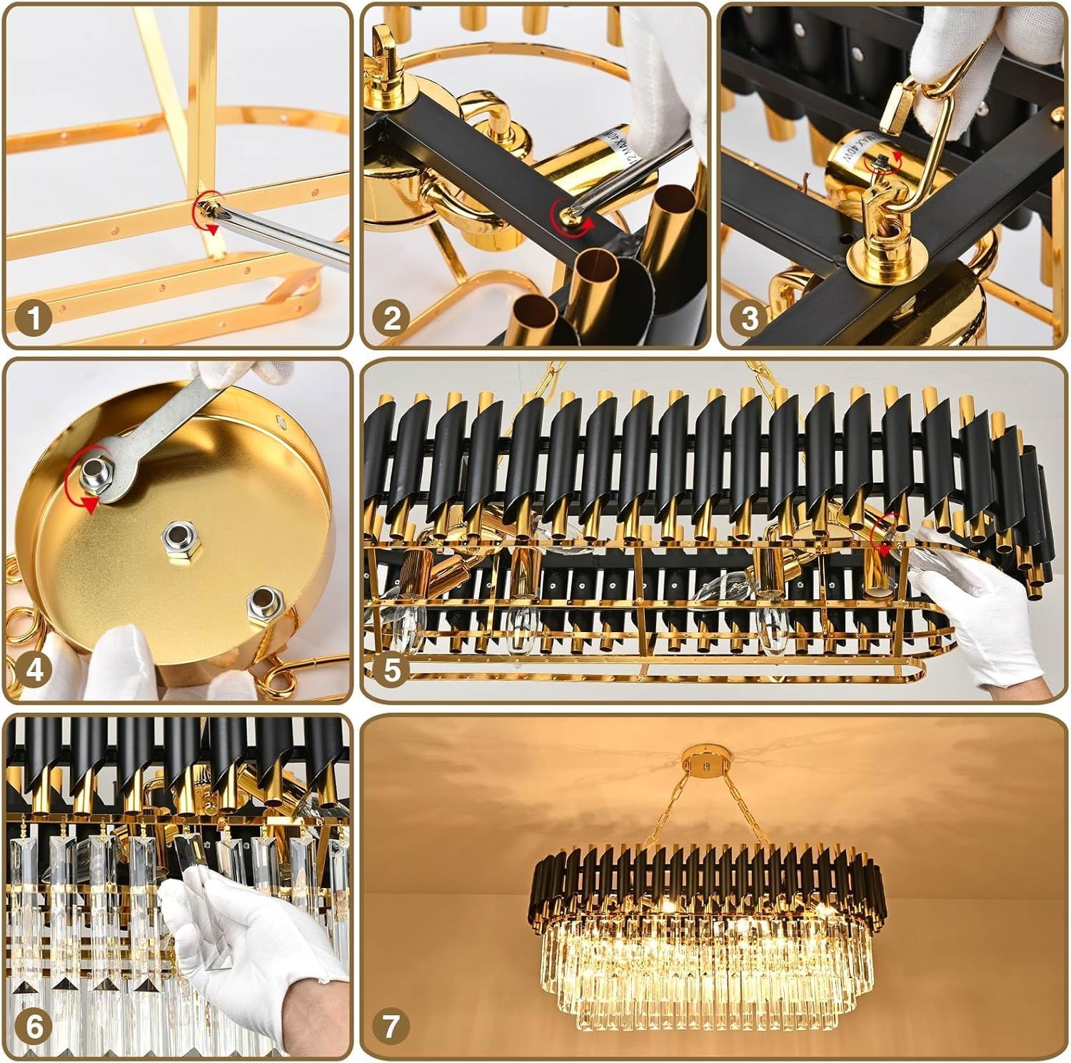 Rectangular Flush Mount Ceiling Light for Dining Room, Living Room, Foyer (L80cm x W30cm)