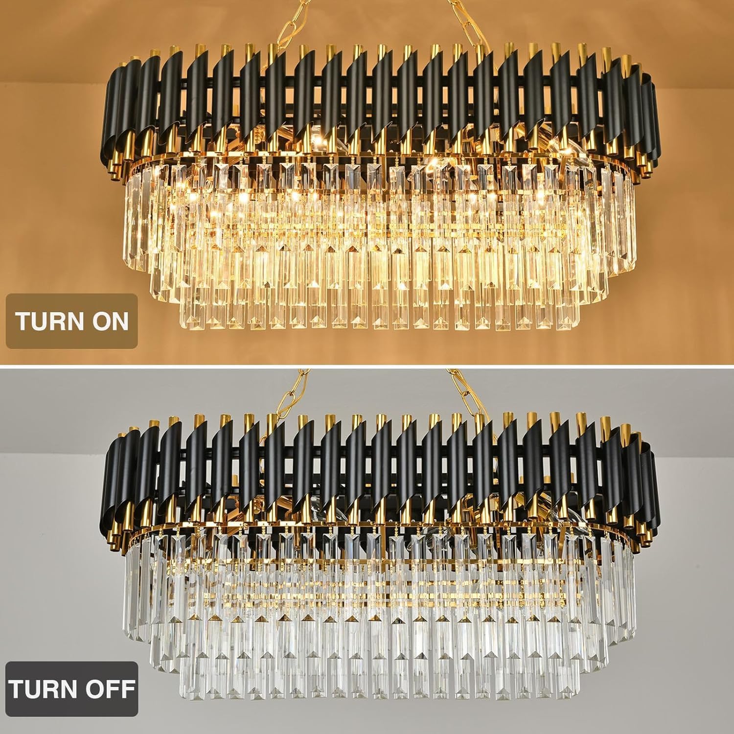 Rectangular Flush Mount Ceiling Light for Dining Room, Living Room, Foyer (L80cm x W30cm)