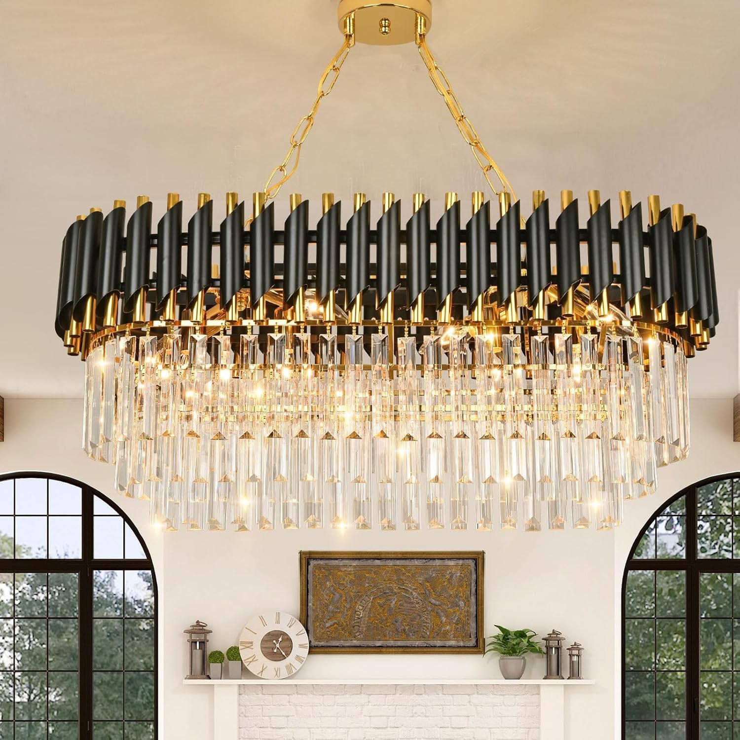 Rectangular Flush Mount Ceiling Light for Dining Room, Living Room, Foyer (L80cm x W30cm)